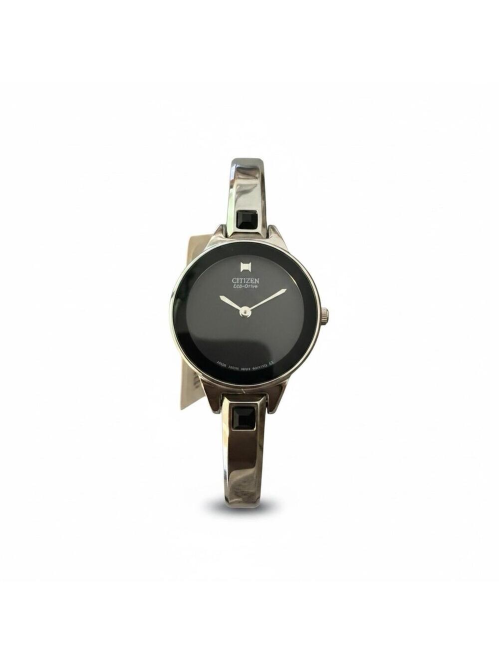 Citizen Eco-Drive EX1320-54E Women's Silver-Tone Silhouette Bangle Band Watch